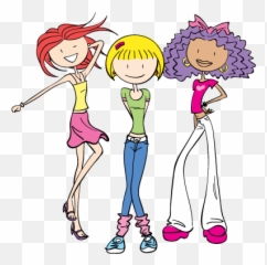 3 Girls Photo Cartoon - 3 Girl Cartoon Png Emoji,Ca Rtoon Girl Stamding Emotions