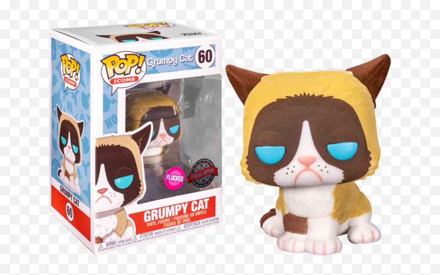 Grumpy Cat Flocked Funko Pop - Grumpy Cat Funko Pop Emoji,Grumpy Cat Emotion Poster