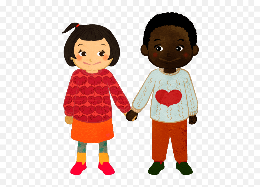 Boy And Girl Holding Hands Wearing A Heart Sweater - Cute2u Emoji,Boys And Girl Emojis