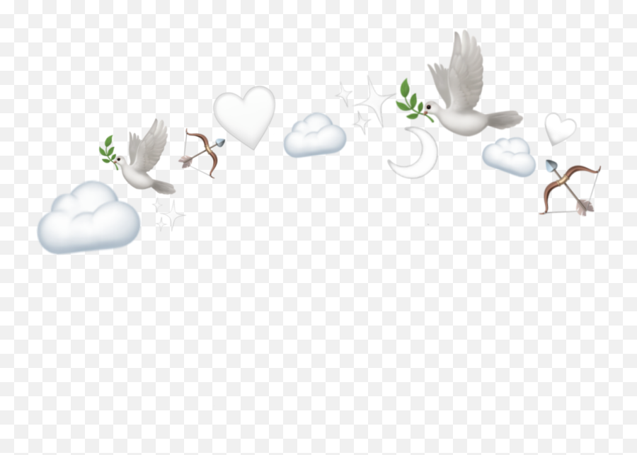 White Crown Emoji Cloud Clouds Sticker - Lovely,Where Is The Crown Emoji On Iphone