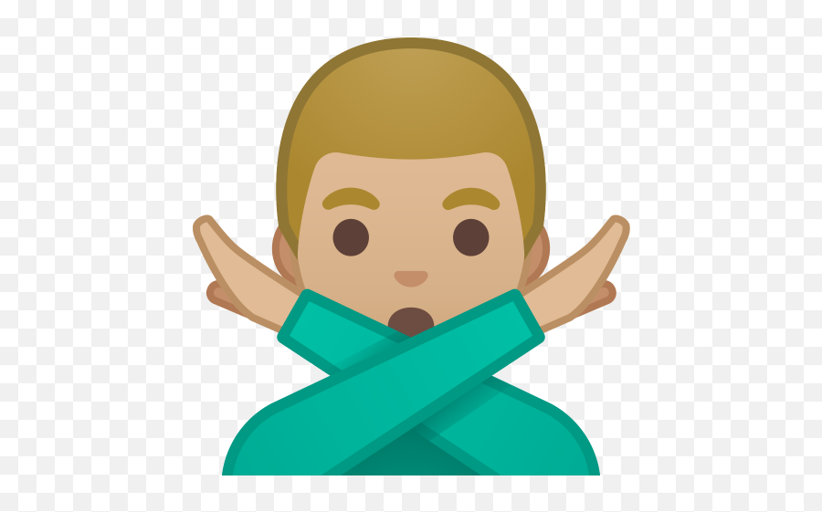 Man Gesturing No Medium Light Skin Tone Icon Noto Emoji,Pray Emoji Png