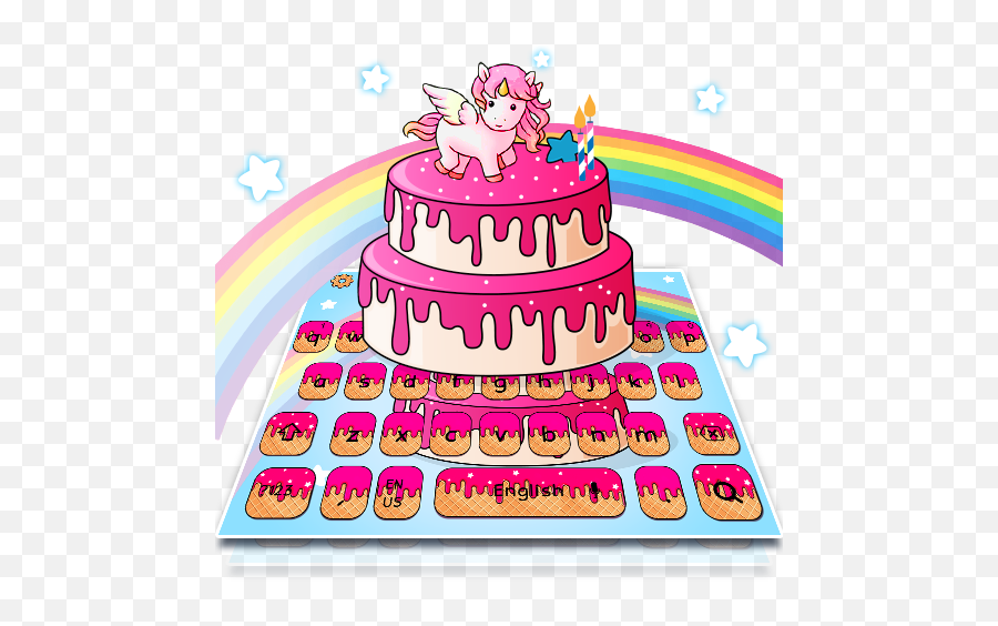 Rainbow Unicorn Cake Keyboard Theme - Cake Decorating Supply Emoji,Unicorn Emojis For Android