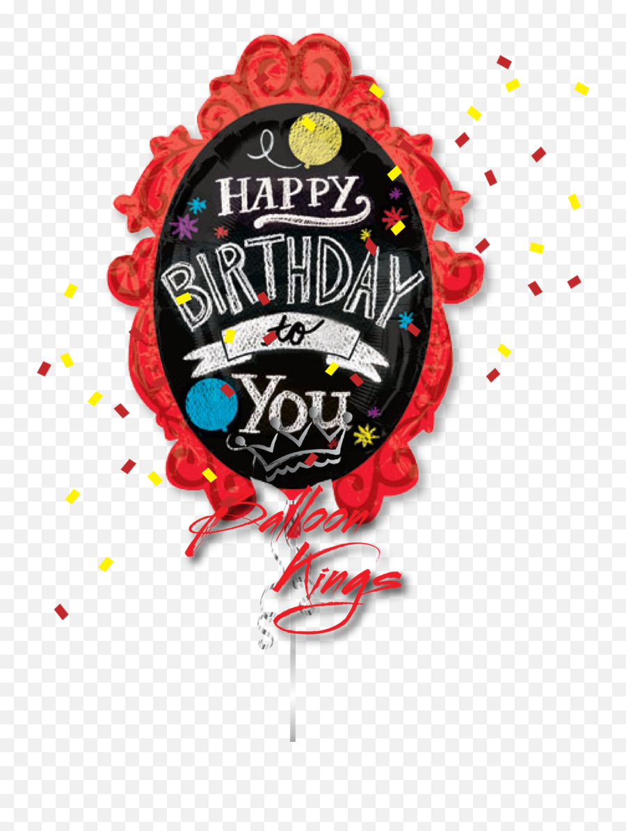 Happy Birthday Chalkboard Frame - Dot Emoji,Emoji Party Frame
