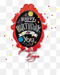 Happy Birthday Chalkboard Frame - Dot Emoji,Emoji Party Frame
