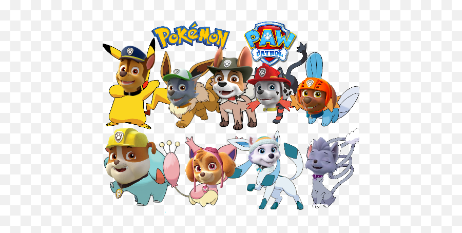 Paw Patrol And Pokémoncute Sticker By Mariamejias - Paw Patrol Pokemon Stickers Emoji,Paw Patrol Emoji