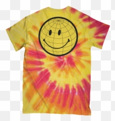 Acid Techno Smiley Noir - Short Sleeve Emoji,Flip Th Ebird Emoticon