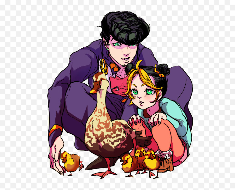 Jolyne Josuke And Ducks - Josuke And Jolyne Emoji,Jotaro Express Emotion