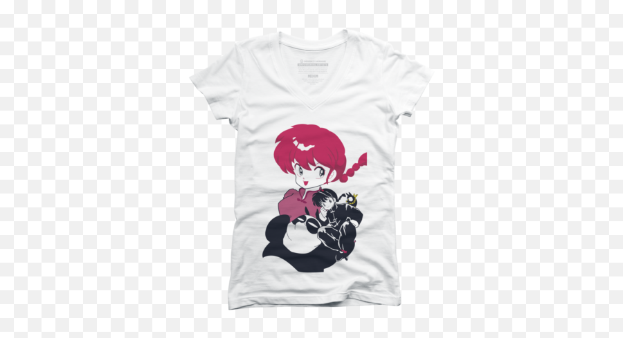 Panda Juniorsu0027 V - Neck Tshirts Design By Humans Stickers De Ranma 1 2 Emoji,Tskull Emoticon