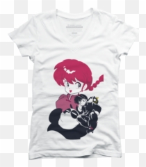 Panda Juniorsu0027 V - Neck Tshirts Design By Humans Stickers De Ranma 1 2 Emoji,Tskull Emoticon
