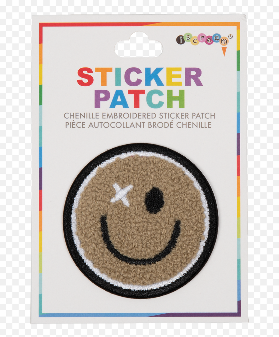 Happy Face Chenille Embroidered Sticker Patch - Happy Emoji,Smiley Face Kid Emoticon