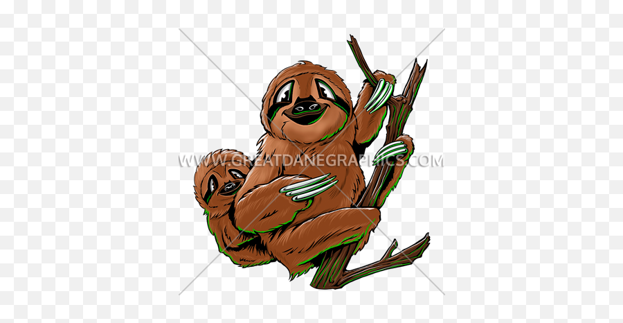 Sloth With Baby Production Ready Artwork For T - Shirt Printing Happy Emoji,Sloth Emoticon Facebook