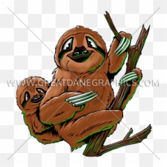 Sloth With Baby Production Ready Artwork For T - Shirt Printing Happy Emoji,Sloth Emoticon Facebook