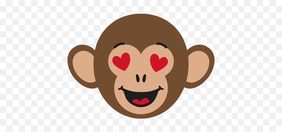 Monkey Muzzle Enamoured Flat Sticker Transparent Png U0026 Svg - Mono Enamorado Emoji,Different Chimpanzee Emotions