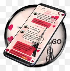 Sms Theme Love Paris Pink Text - Smartphone Emoji,Romantic Emoji Messages