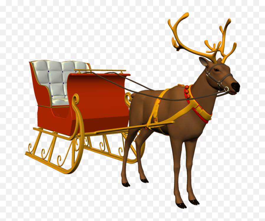 Santa Sleigh Png Emoji,Reindeer Emoji