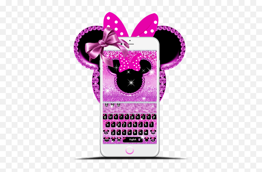 I - Cute Minny Pink Bowknot Keyboard Theme Izinhlelo Smartphone Emoji,Mermaid Emoji For Iphone
