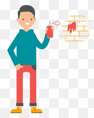 Cartoon Illustration Of A Man Holding A Can Of Spray Emoji,Aerosol Emoji