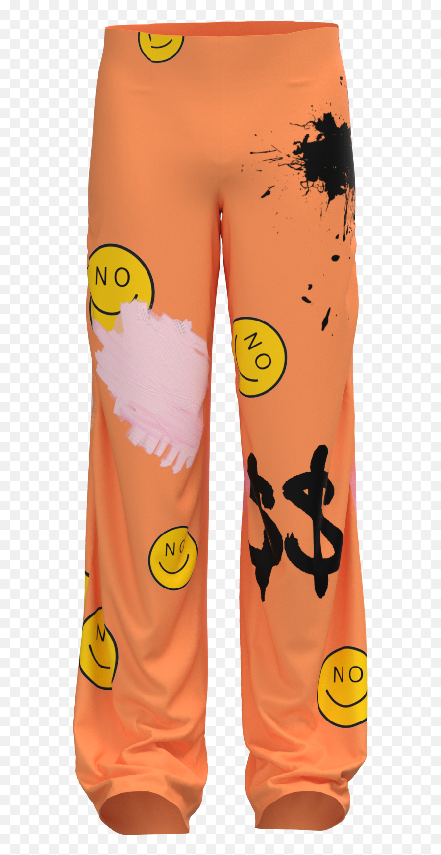 Trousers U201cnou201d Orange In 2021 Yellow Smiley Face Hip Hop Emoji,Pants Emoji