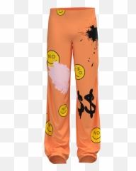 Trousers U201cnou201d Orange In 2021 Yellow Smiley Face Hip Hop Emoji,Pants Emoji