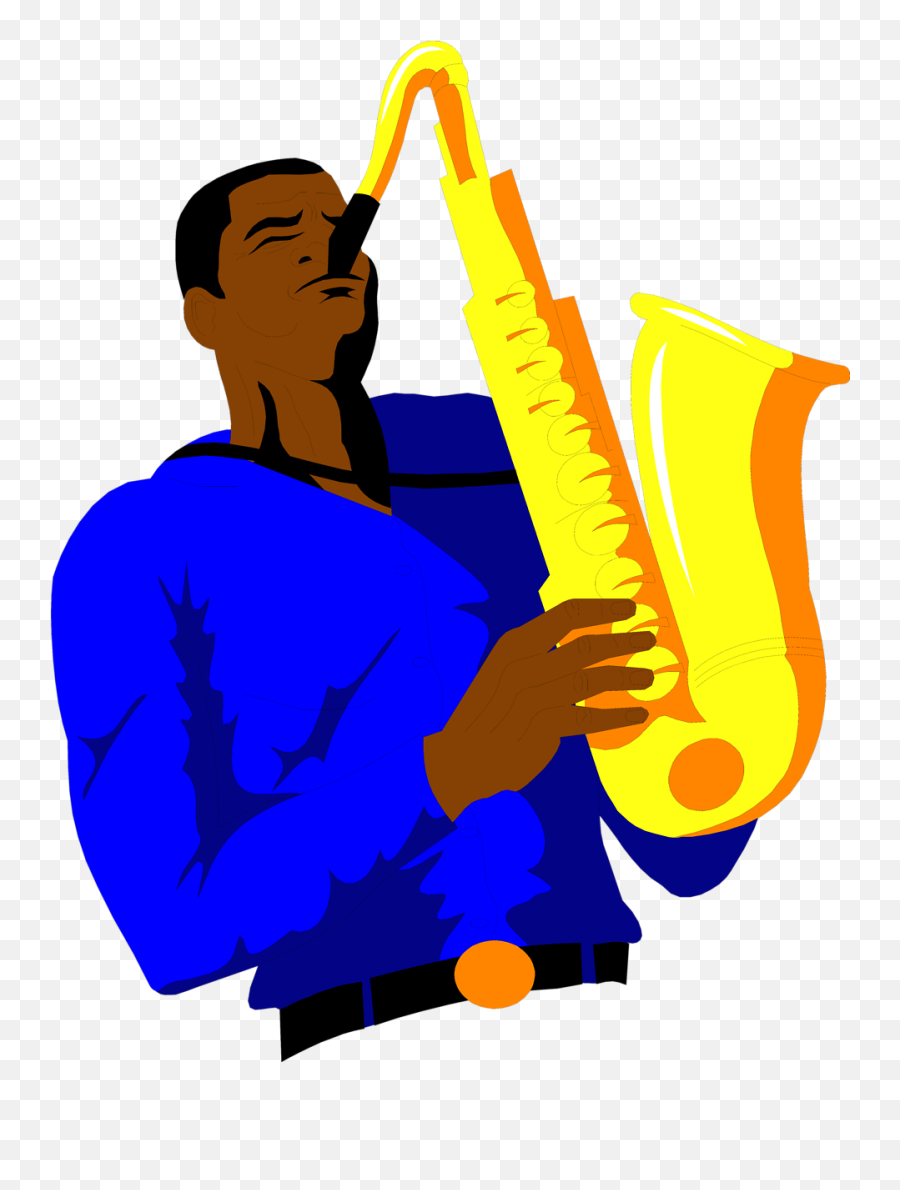 Saxophone Free An African American Clip - Guy Playing Saxophone Art Emoji,Emoji Violin Trumpet Saxophone