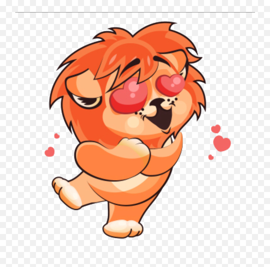 Download Freetoedit Sticker Stickers - Lion With Love Cartoon Emoji,Cartoon Emoticon
