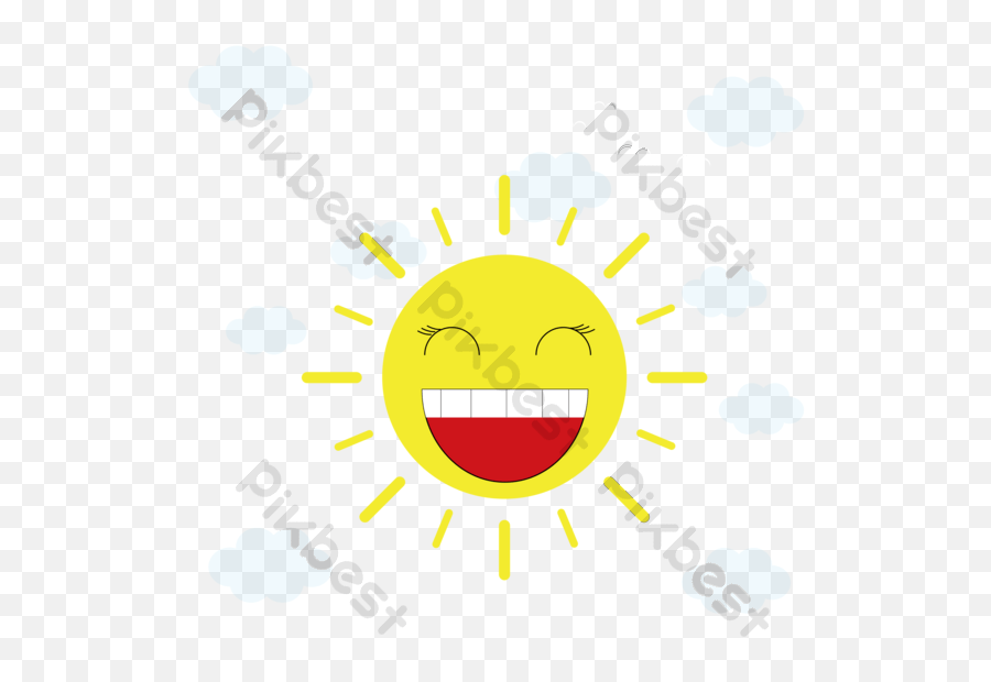 Cartoon Laughing Sun Vector Png Images Ai Free Download - Happy Emoji,Cloud Earth Emoji