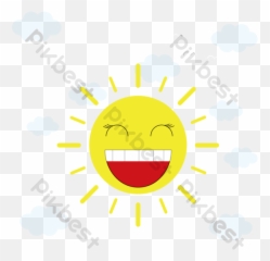 Cartoon Laughing Sun Vector Png Images Ai Free Download - Happy Emoji,Cloud Earth Emoji