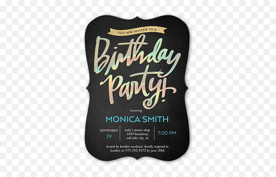 Iridescent Celebration Surprise - 29 Years Birthday Invitations Emoji,Emoji Party Invite