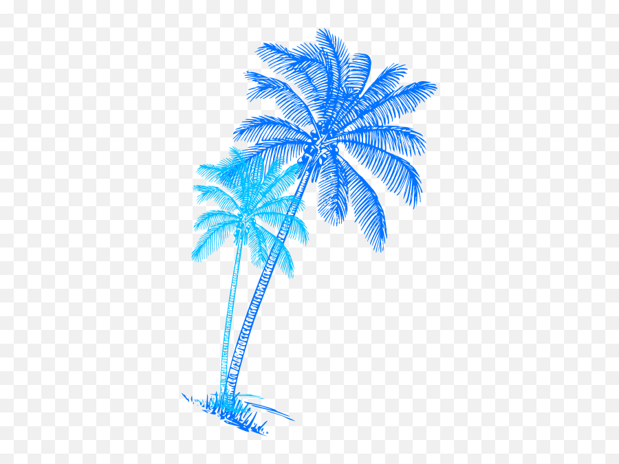 Palm Tree Clipart Colorful - Blue Palm Tree Png Full Size Coconut Tree Clip Art Emoji,Palm Tree Emoji