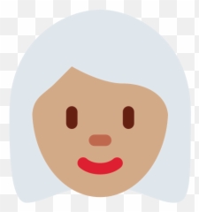 Medium Skin Tone White Hair - Human Skin Color Emoji,White Skin Emoji