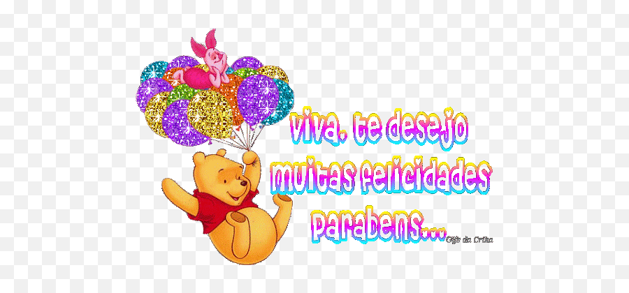 Imagens Mensagens E Recados De Feliz Aniversário - Winnie The Pooh With Ballons Emoji,Brincadeiras Whatsapp Emoticons