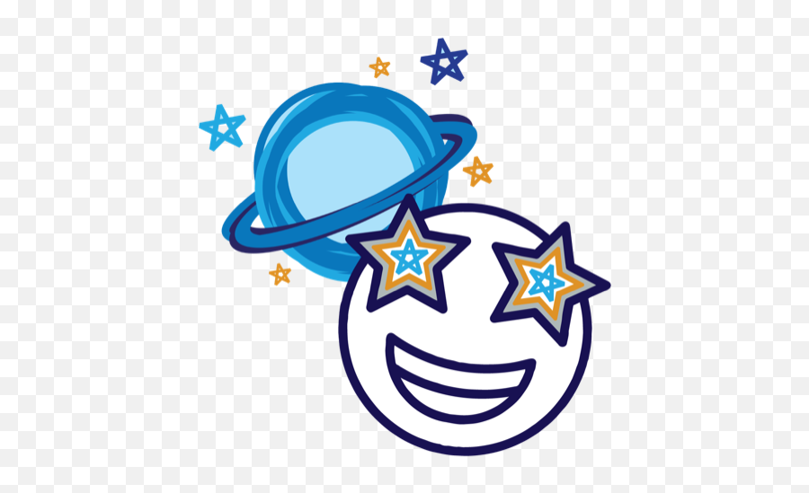 Look Up - Discover The Universe Logo Emoji,Astronomer Emoticon
