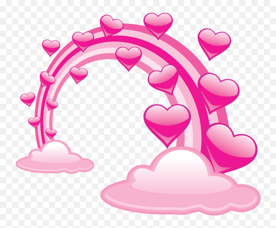 Clipart Arc - Enciel Avec Des Coeurs Colorful Heart Pink Valentine Png Emoji,Teenager Emotions Clipart