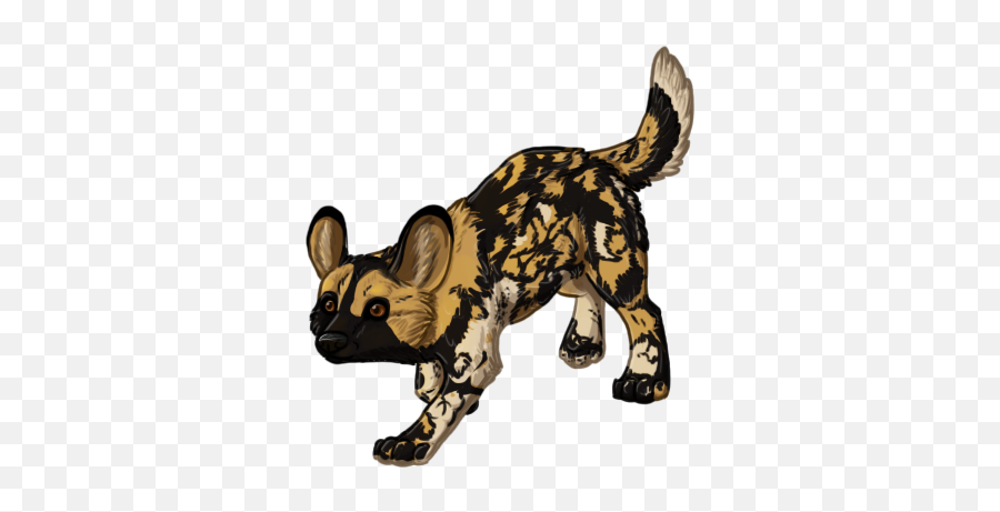 African Wild Dog Pups Drawing - Drawing African Wild Dog Emoji,African Wild Dog Ears Emotions