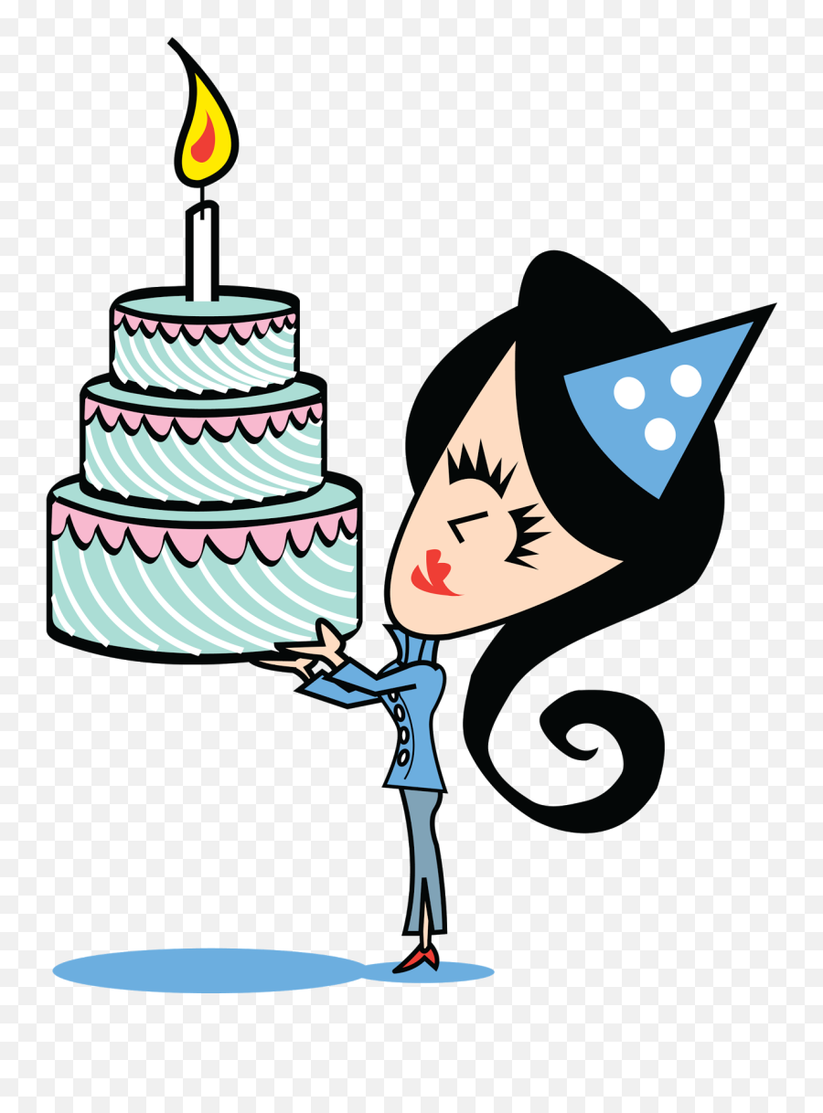 Free Birthday Images For Girls - Birthday Girl Clipart Png Emoji,Holding Cake Emoticon