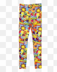 Hippie Love Leggings - Girly Emoji,Emoji Sleeping Pants