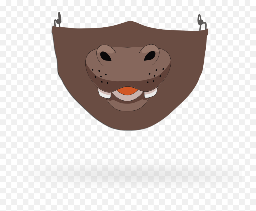Kids Hippo 2 Face Covering Print - Happy Emoji,Monkey Covering Face Emoji