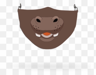 Kids Hippo 2 Face Covering Print - Happy Emoji,Monkey Covering Face Emoji