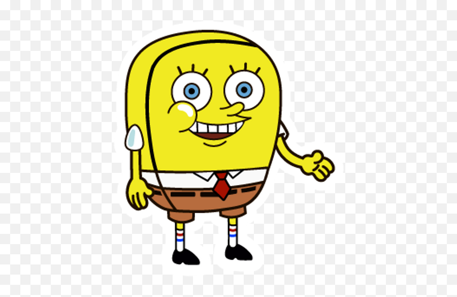 Increasingly Buff Spongebob Not Tough Meme - Sticker Mania Spongebob Not Tough Meme Emoji,Nyan Cat Emoticon