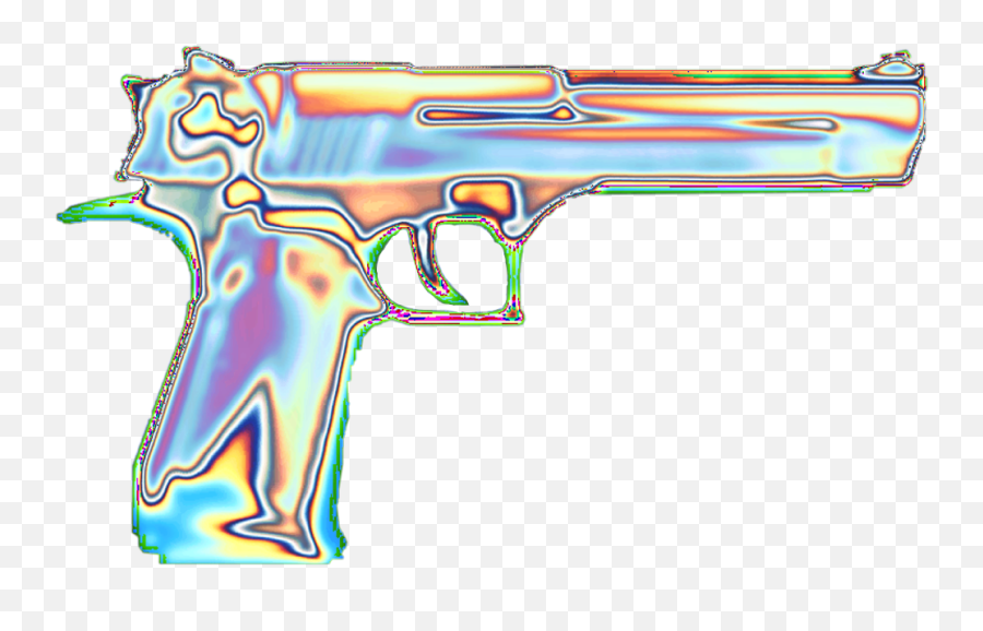 Vaporwave Gun Guns Multicolour Sticker - Weapons Emoji,Guns Emoji