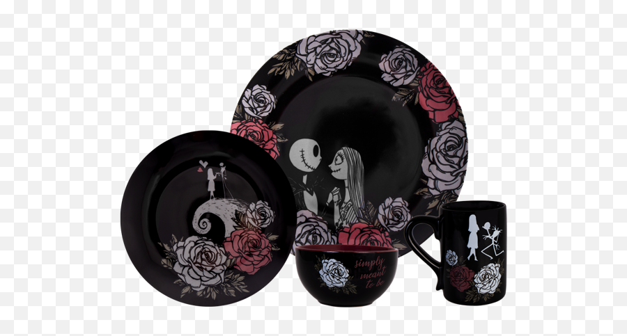 Includes 16 Dinner Plates 16 Sets Of - Nightmare Before Christmas Kitchen Accessories Emoji,Jack Skellington Emoji For Messenger