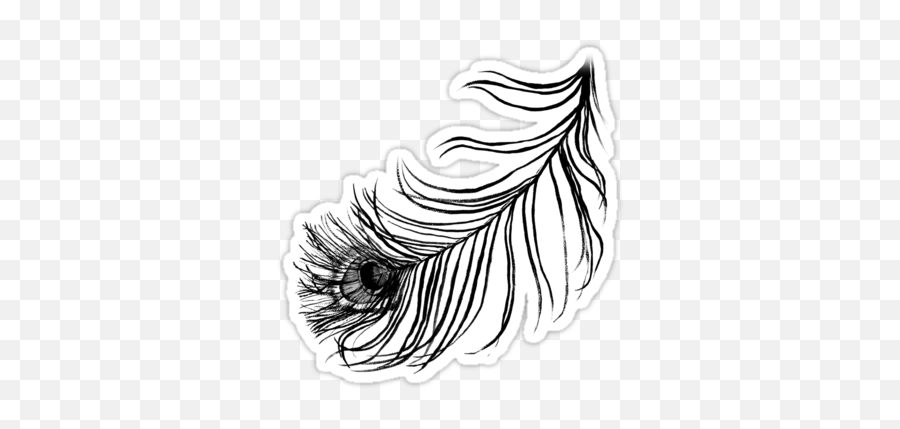 Single Peacock Feather Png Off - Black And White Peacock Feather Png Emoji,Peacock Feather Ascii Emoticon