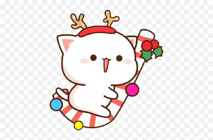 23 Christmas Ideas Chibi Cat Cute Drawings Cute Cartoon Emoji,Raindeer Emoticon