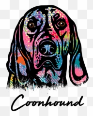 Coonhound Tshirt - Vibrant Vectoranimal Den Emoji,Redtick Emoji