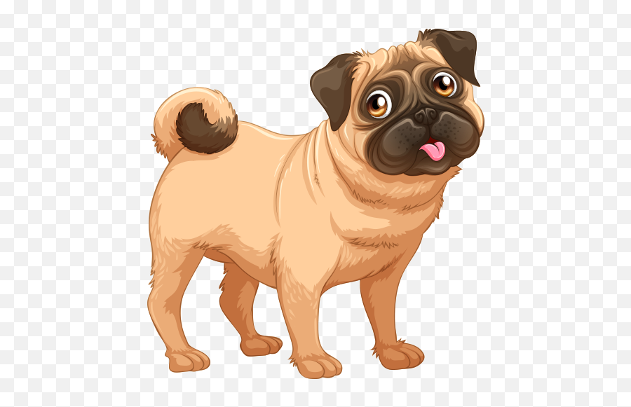 New 2017 Dog Emoji Stickers App - Pug Dog Vector Png,Dog Emoji App