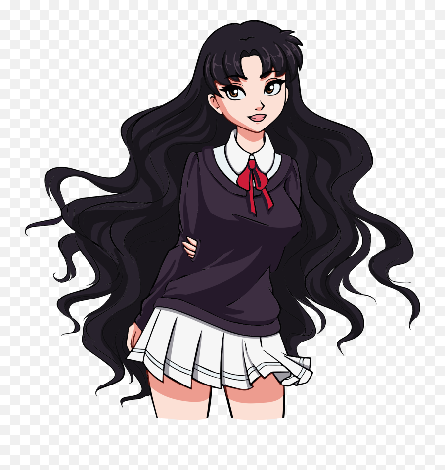 Anime School Girl Illustration Wall Art - For Teen Emoji,Emoji Bedroom Wallpaper