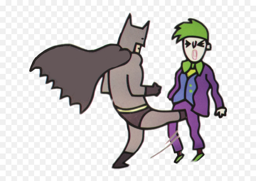 Batman Joker Funny Sticker - Batman Vs Joker Funny Drawing Emoji,Batman Joker Emoji