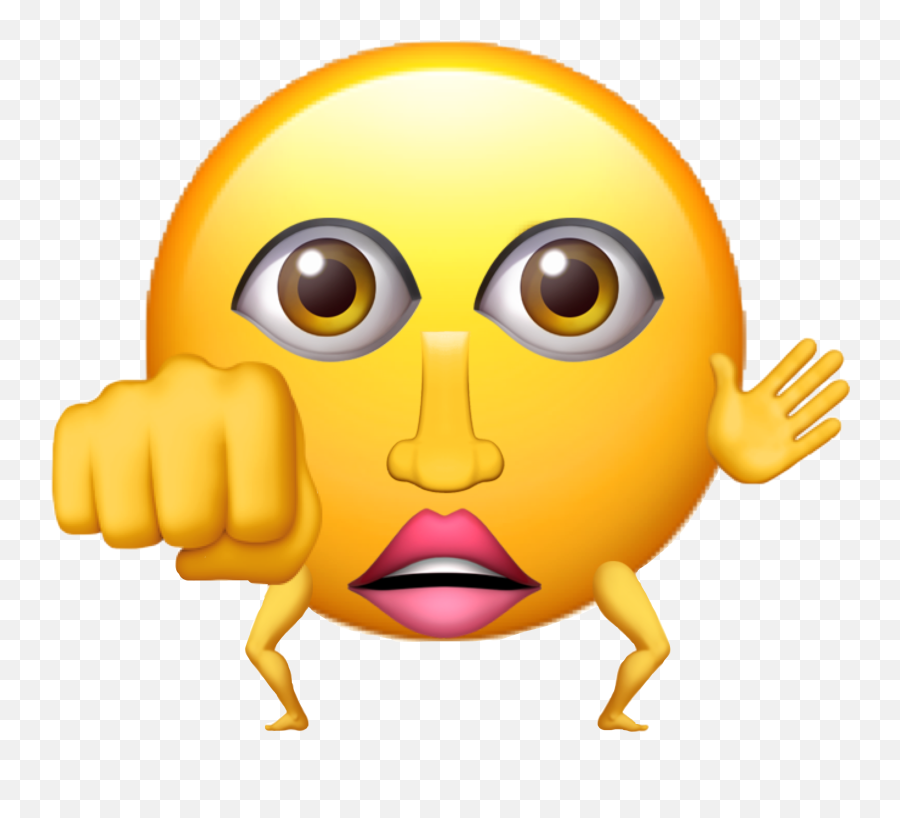 Emoji Mouth Eyes Eye Fist Hand Sticker - Happy,Fist Emoji