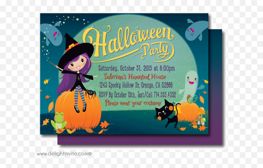 Kid Friendly Halloween Party Invitation - Halloween Invitation Card For Kids Emoji,Spooky October Halloween Mass Text With Emojis