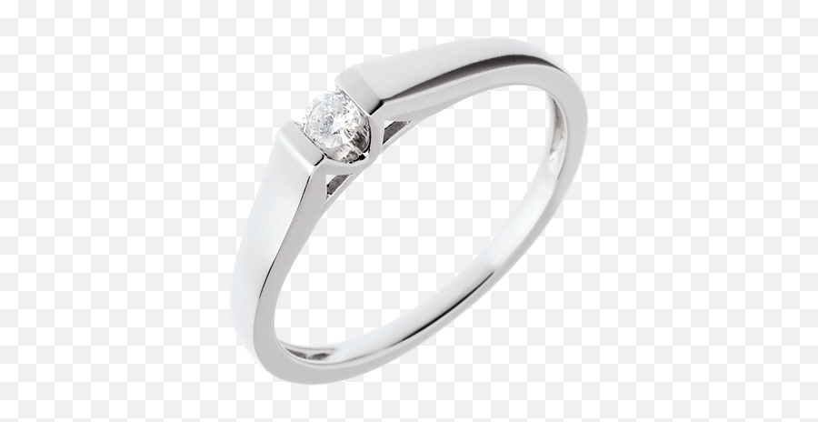 Modern Classic Solitaire Ring In White Gold - 008 Carat Engagement Rings White Gold 18 Carats Diamond White C4 Wedding Ring Emoji,Emotion Ring White
